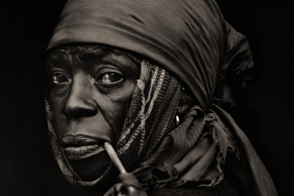 Woman with Pipe, Traditional Medicinal Plant Healer, Haiti, 1984