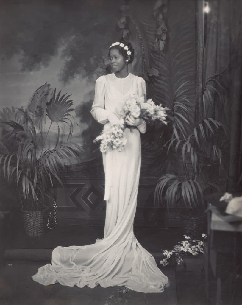 Portrait of a beautiful bride by Van Der Zee, 1930