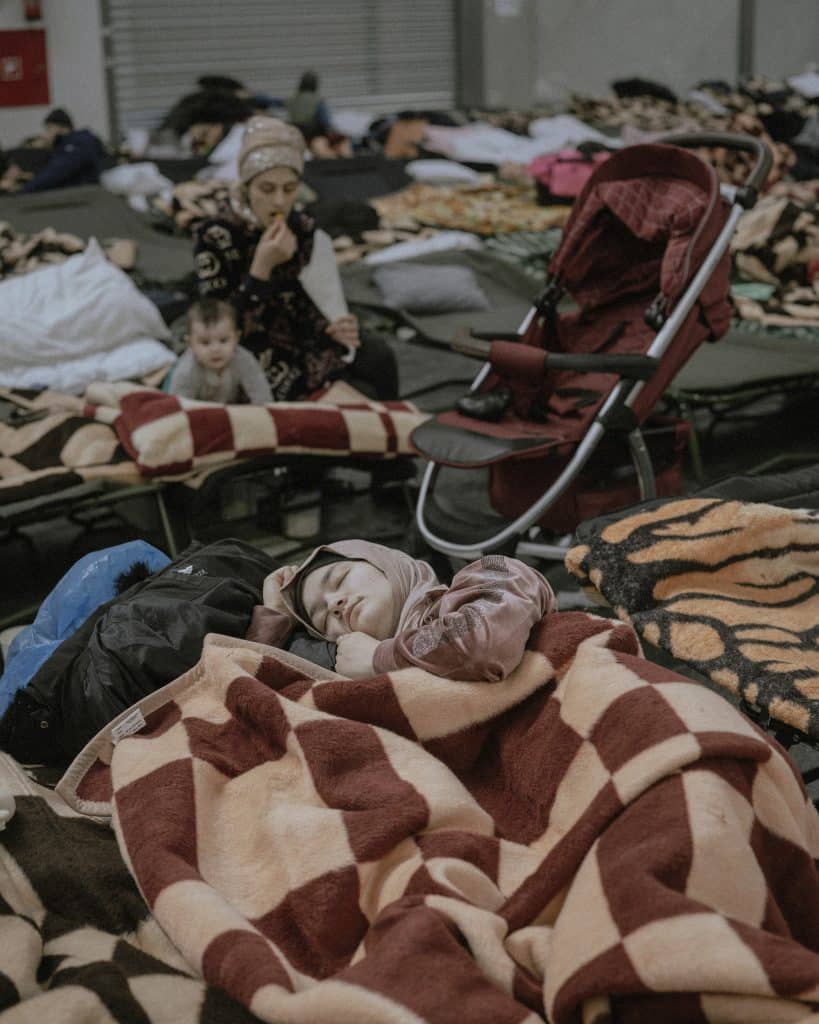 At a refugee care center near Przemyśl, Poland. March 4, 2022 © Ismail Ferdous / VU' for Blind