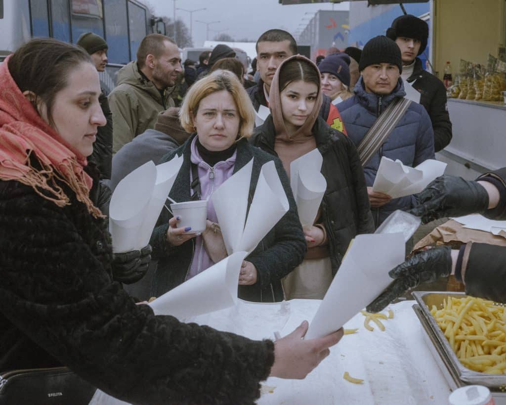 At a refugee care center near Przemyśl, Poland. March 5, 2022 © Ismail Ferdous / VU' for Blind