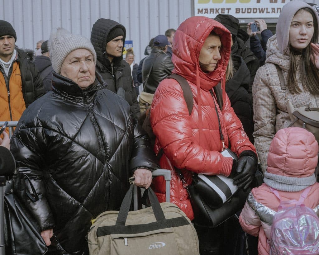Dans un centre d’accueil pour réfugiés près de la frontière, à Korczowa, en Pologne. 4 mars 2022 © Ismail Ferdous / VU’ pour Blind