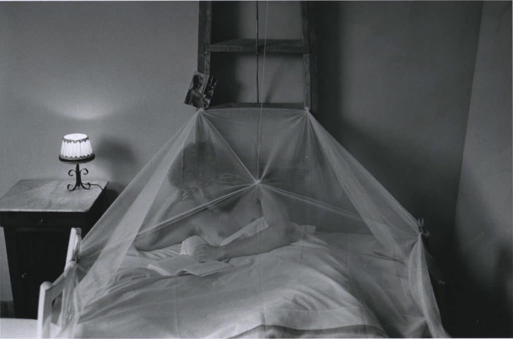 Self Portrait behind a mosquito net by Hervé Guibert