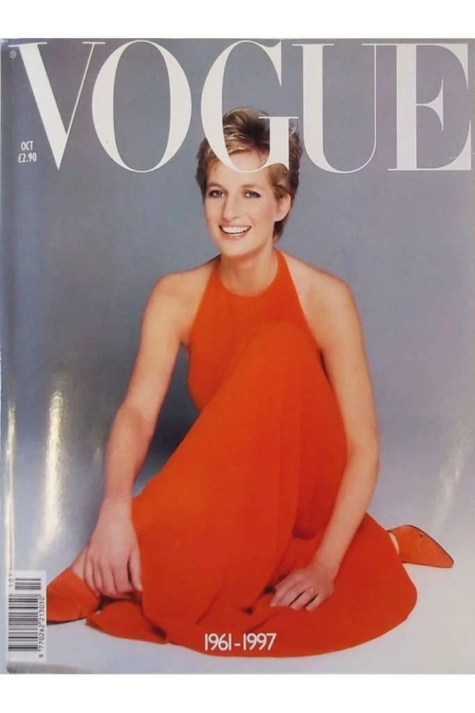 Lady Diana on the cover of Vogue in 1997 © Patrick Demarchelier / Condé Nast