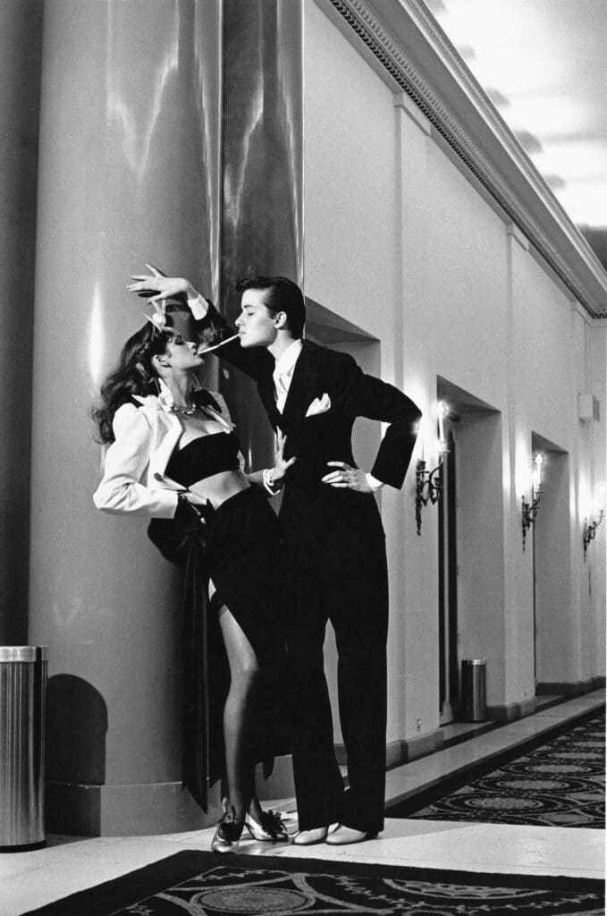 Woman into man, Yves Saint Laurent, French Vogue, Paris 1979 © Helmut Newton