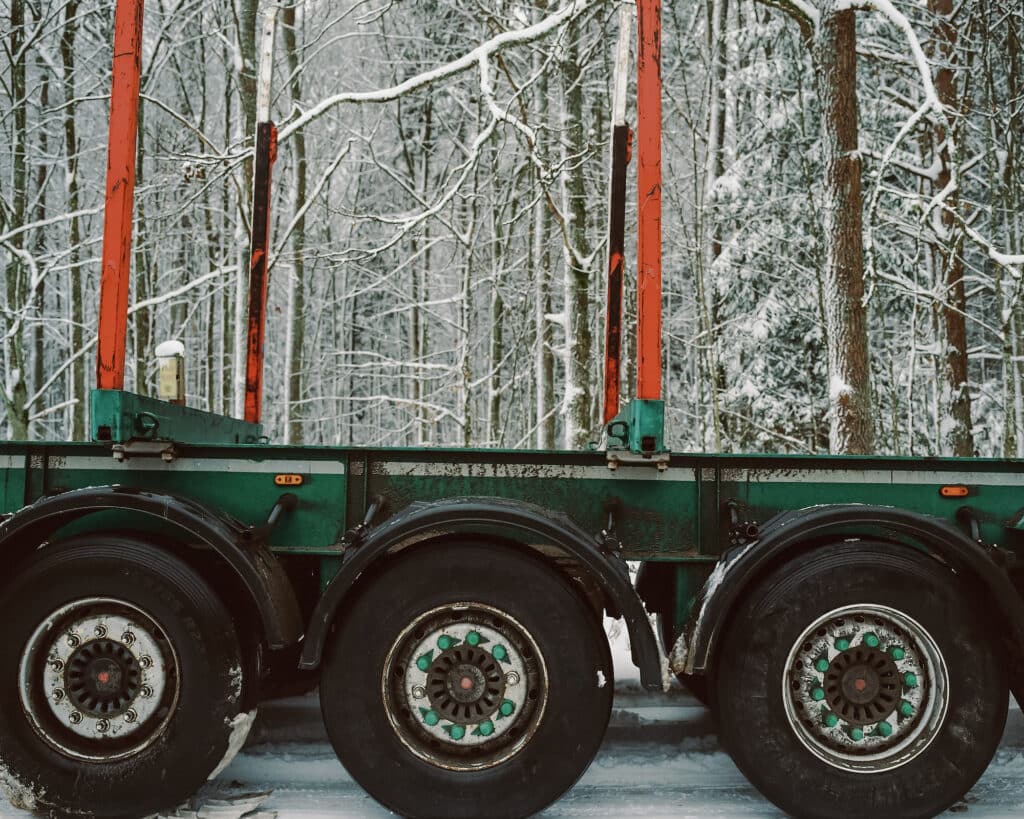 Polish transporter. It charters the timber from the Bialowieza forest to redistribution platforms. The wood will end up in pallet manufacturing factories. © Andrea Olga Mantovani