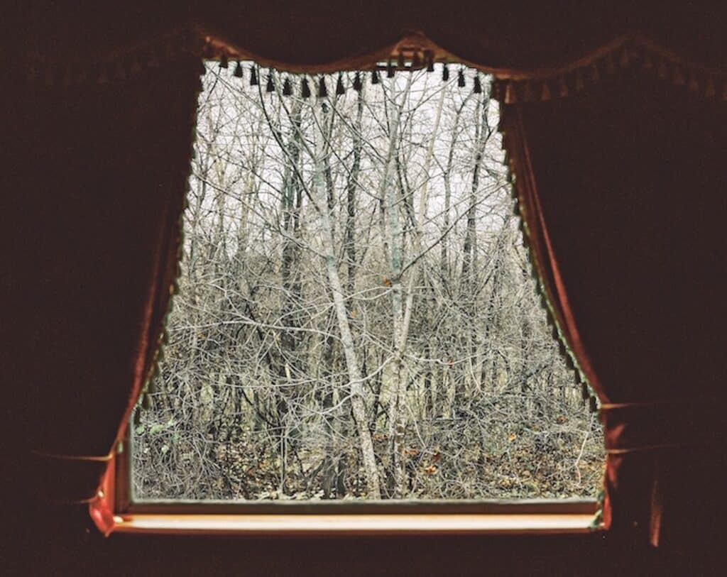 View from the window in the remains of the train of Tsar Nicholas II, former Emperor of all the Russias. For centuries, Bialowieza was the hunting forest of the Tsars which allowed its preservation.  Bialowieza, Poland, October 2017. © Andrea Olga Mantovani