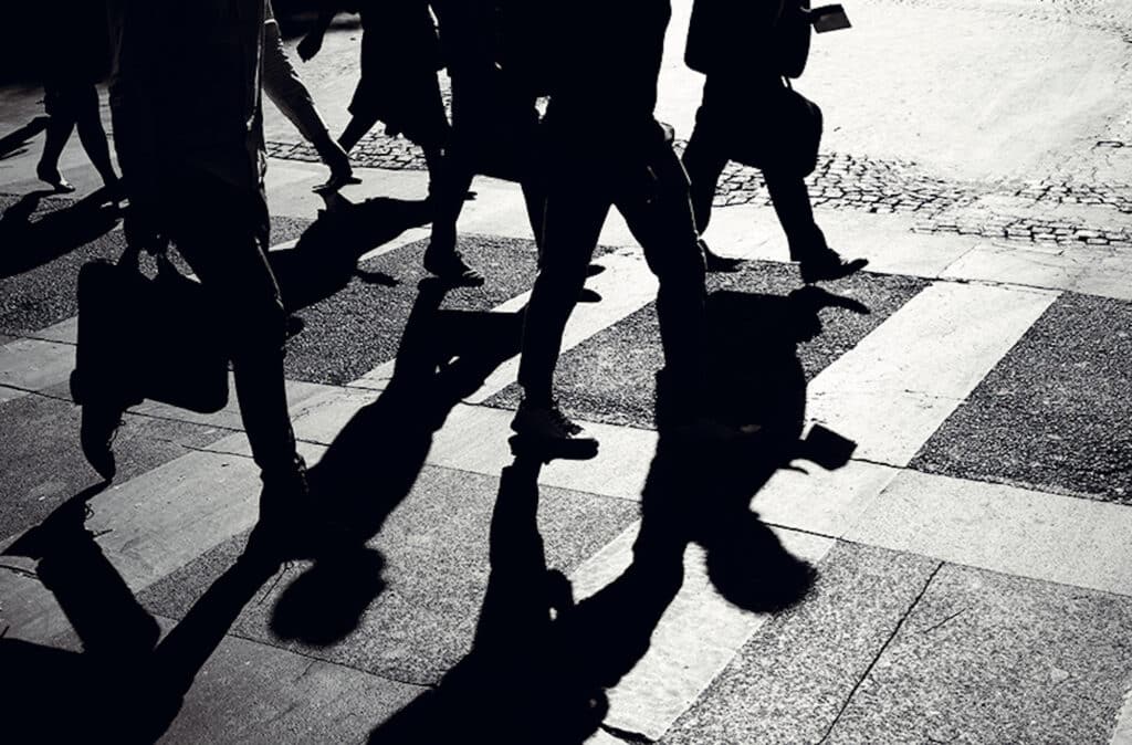 The shadows The light takes over the street, then bounces off the walls to dazzle the fleeing shadows.