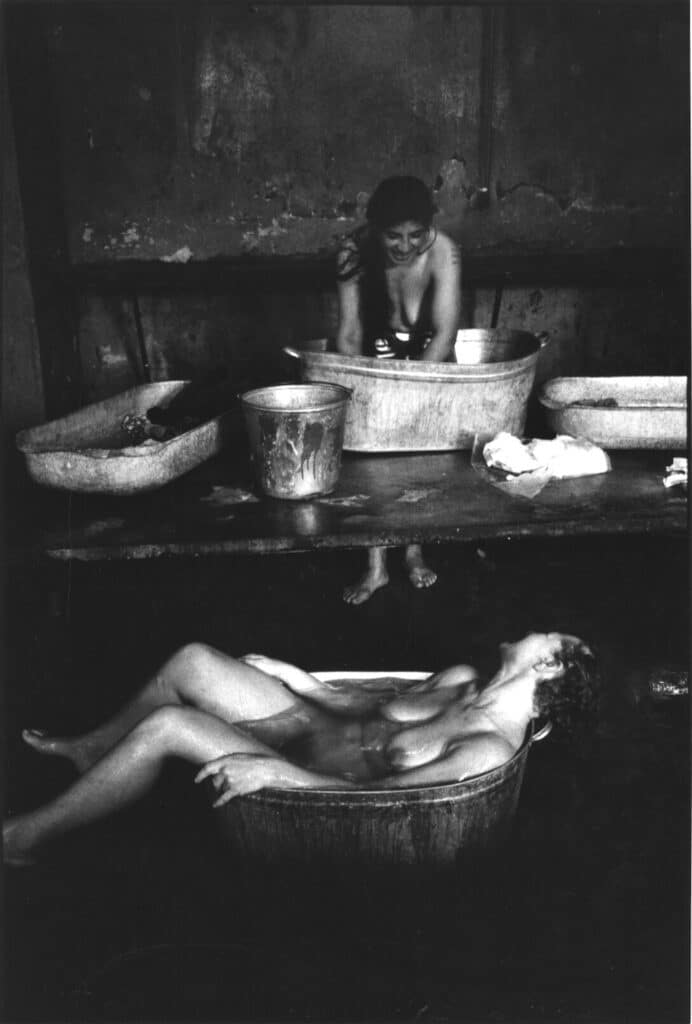Prisonneurs in the prison sauna, wash themselves and their clothing. Perm Penal Colony for Women, Perm, former USSR, 1990 ©Jane Evelyn Atwood