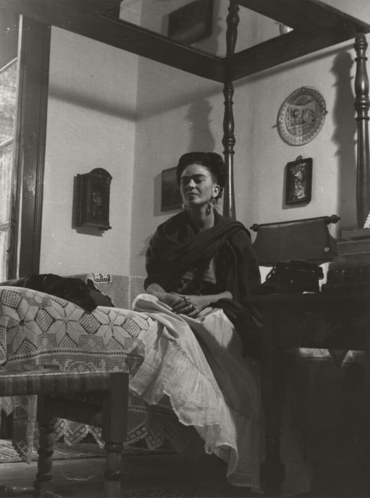 Lola Álvarez Bravo, Frida Kahlo, c. 1945. Gelatin silver print, 8 3⁄8 × 6 1⁄4 in. (21.3 × 15.9 cm). The Museum of Modern Art, New York. Gift of Helen Kornblum in honor of Roxana Marcoci. © Center for Creative Photography, The University of Arizona Foundation