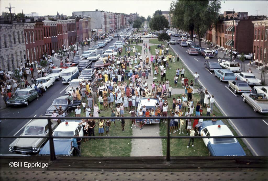 Panneau " Goodbye Bobby ", train funéraire Robert F. Kennedy, 8 juin 1968.