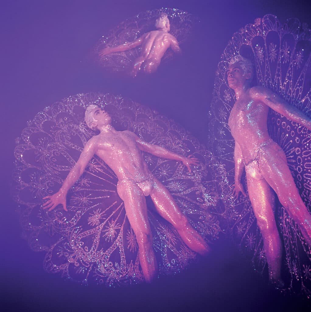 "Triple Exposure of Jack Frost with Orchid Filter” début des années 1960. Impression numérique C-print (Edition de 25), 38 x 38 cm (image). © Propriété de James Bidgood, avec l'aimable autorisation du CLAMP, New York.