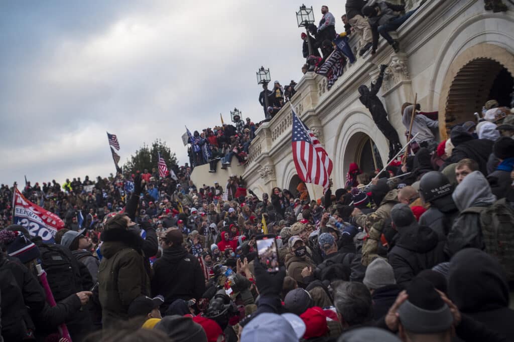 Pro-Trump insurrectionary crowd at the Capitol. Washington DC, Jan. 6, 2021. © Alan Chin