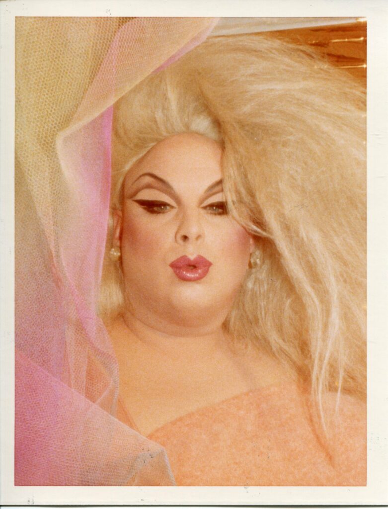 New York City, Divine, 1977. Kodak Instamatic. 3.5 x 4.5 in. © The Estate and Archive of Antonio Lopez and Juan Ramos