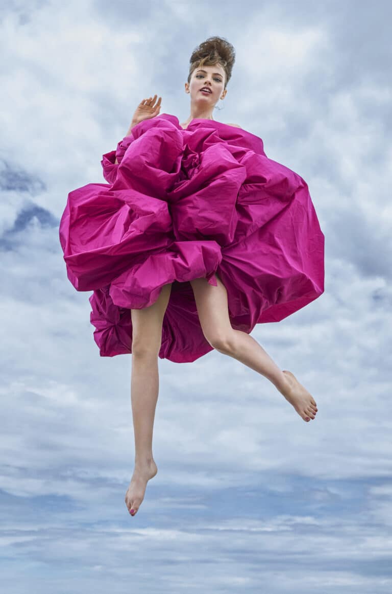 Up, Up, and Away, Fran Summers, West Hampton, NY, British Vogue, 2019 © Arthur Elgort