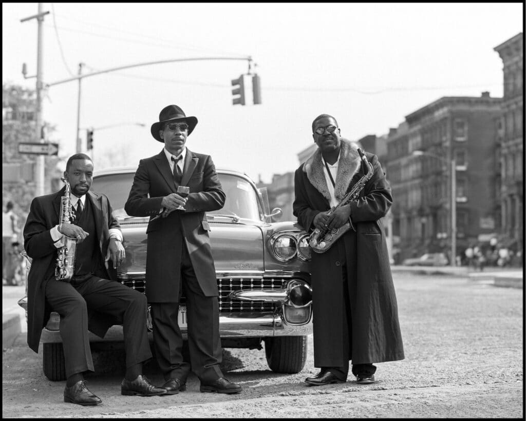 Donald Harrison, Olu Dara, Jesse Davis, Harlem, NYC, 1998 © Arthur Elgort