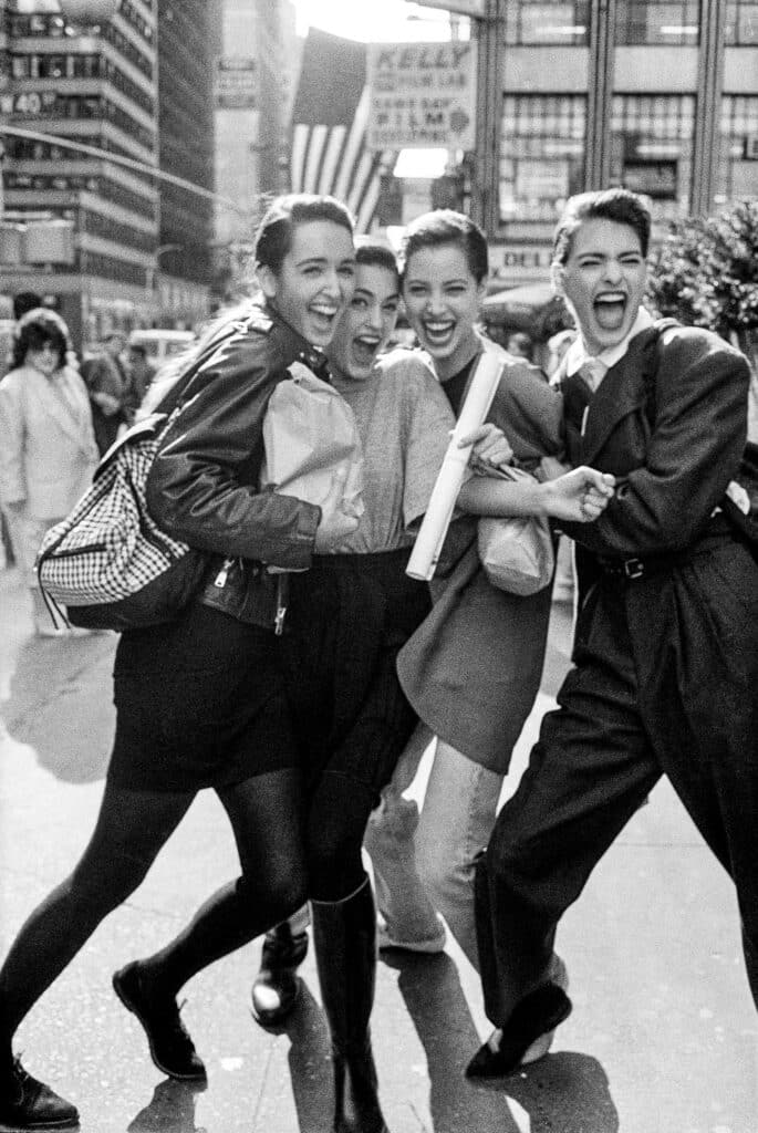 Gail Elliott, Yasmin Le Bon, Christy Turlington and Linda Evangelista, New York City, 1987