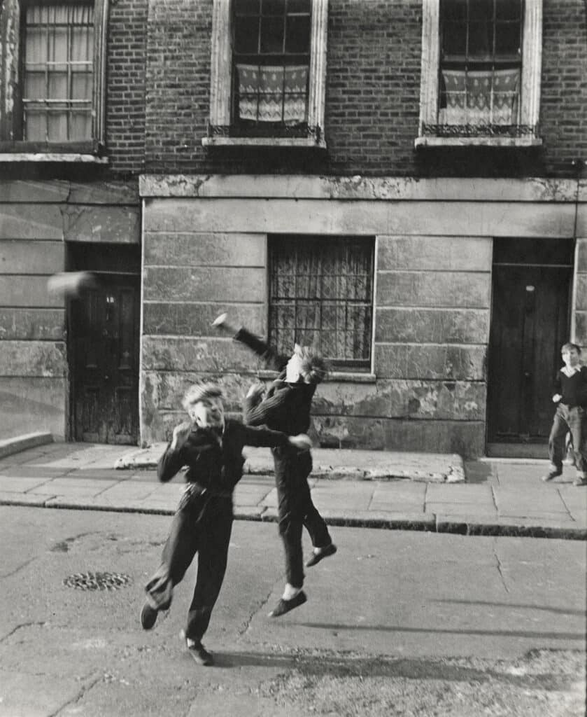 Brindley Road, Paddington, London, 1956. Vintage gelatin silver print 22 3/4 x 18 3/4 in. (57.79 x 47.63 cm) 7570. © Roger Mayne