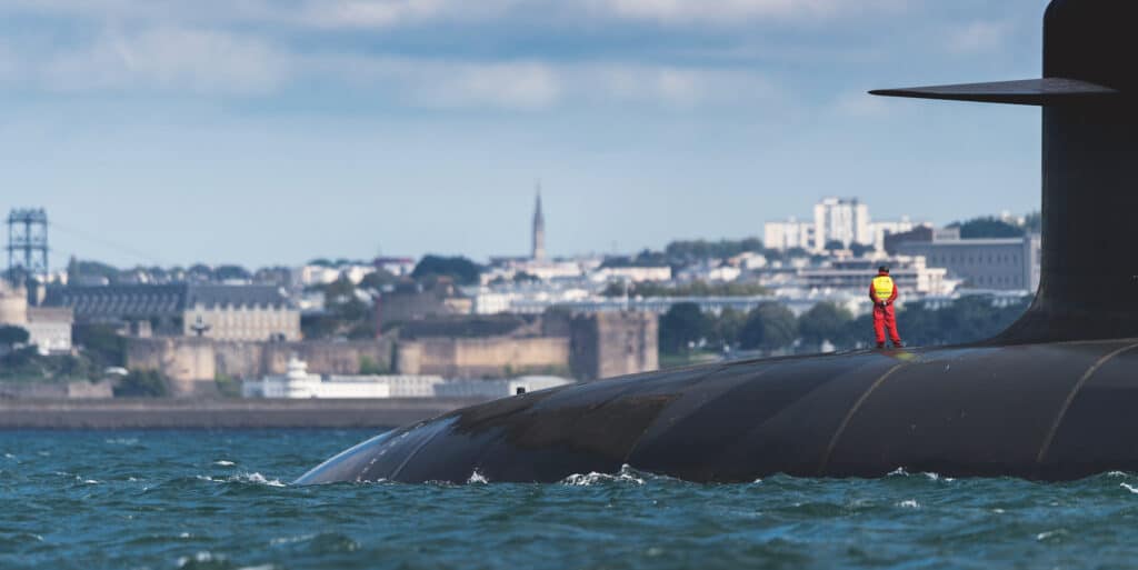 The submarine Le Terrible in Brest. © Ewan Lebourdais, Official Painter of the Navy