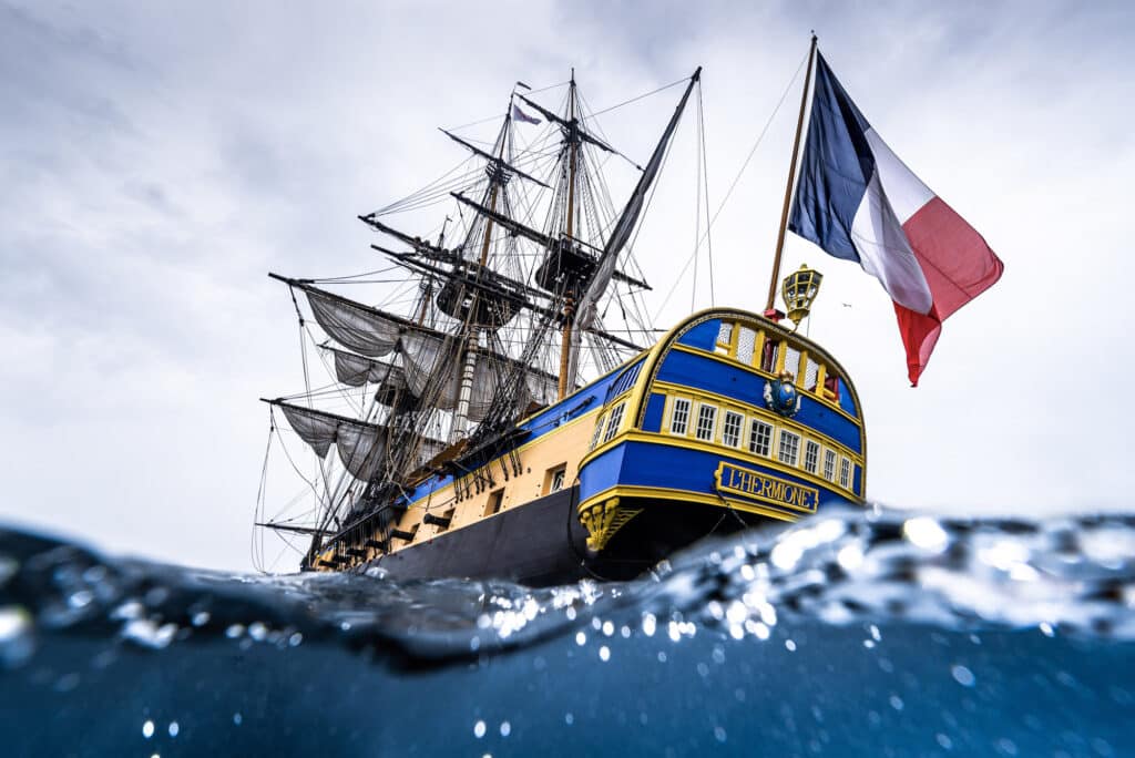 L'Hermione. © Ewan Lebourdais, Peintre officiel de la Marine