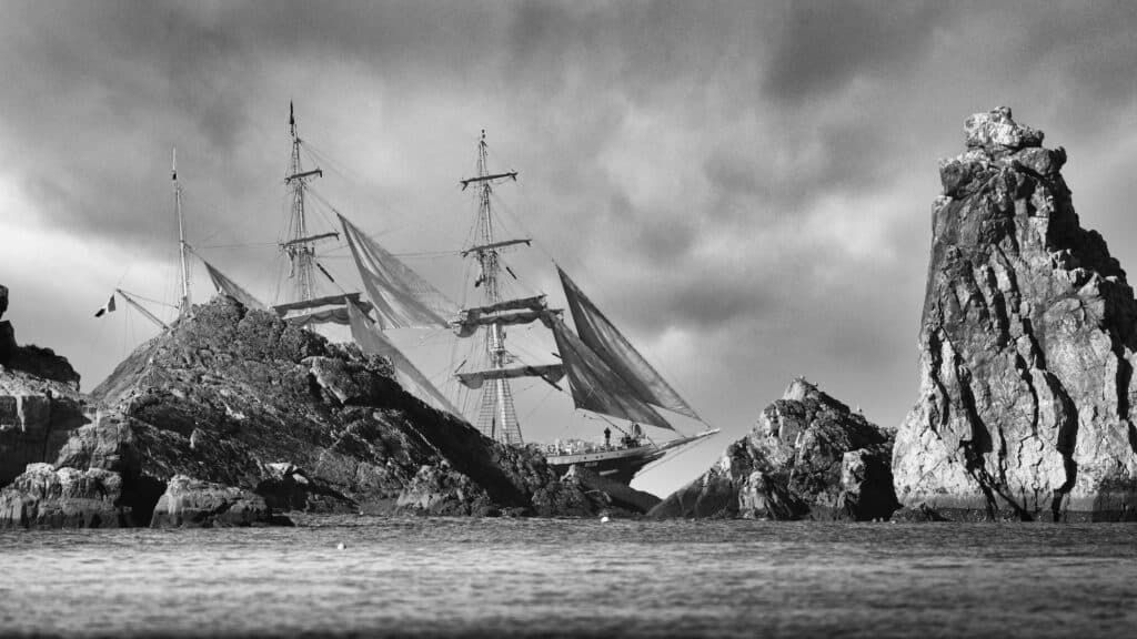 Le Belem. © Ewan Lebourdais, Peintre officiel de la Marine