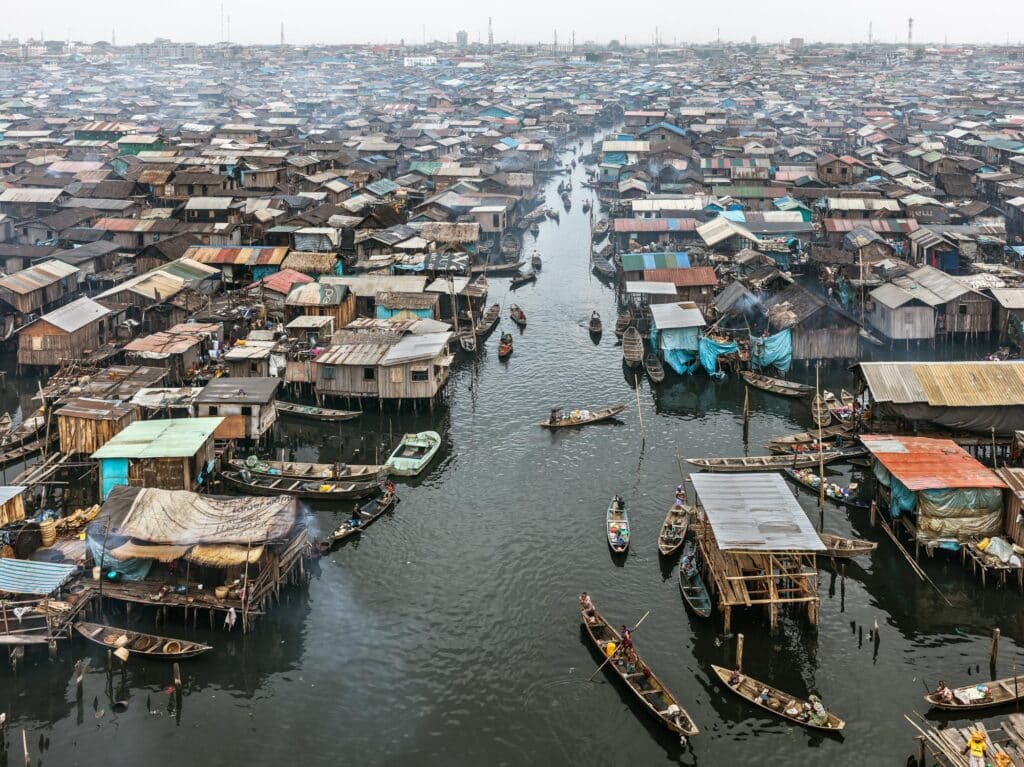 Makoko #2, Lagos, Nigeria, 2016 © Edward Burtynsky, courtesy Howard Greenberg Gallery