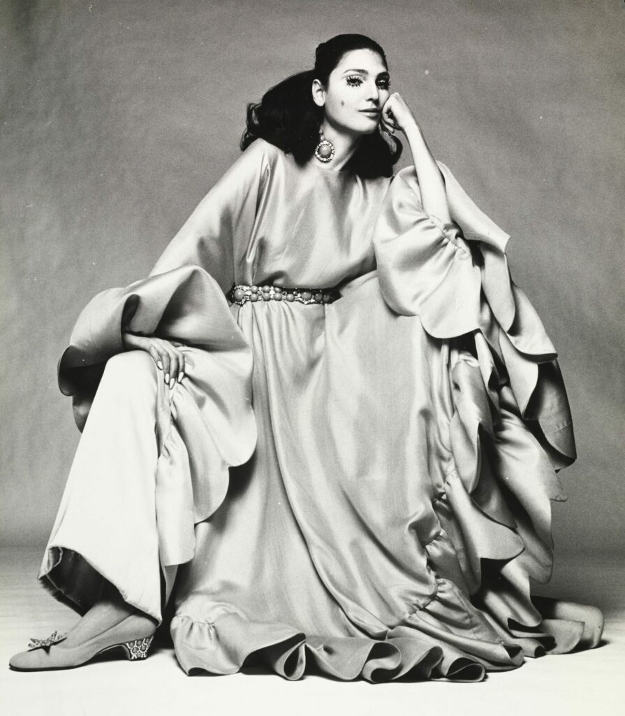 GIAN PAOLO BARBIERI, Benedetta Barzini, with Valentino Poncho and Coppola e Toppo Jewelry, 1969, Vogue © Condé Nast