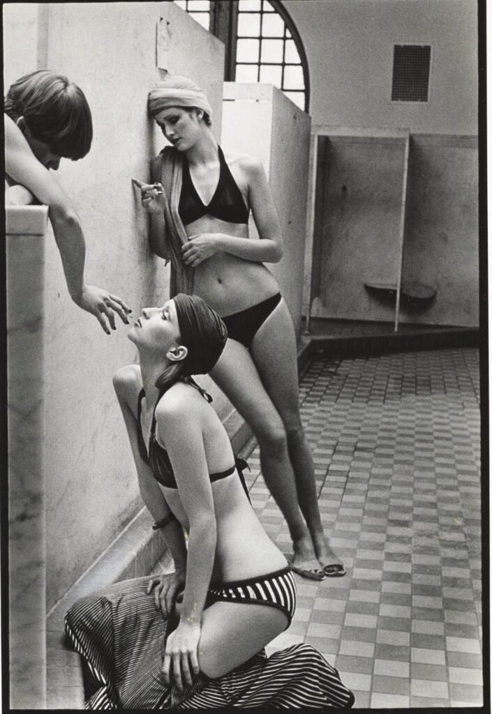 Three models, from the series Bathhouse, at the East 23rd Street Swimming Pool, New York City, 1975, Vogue © Condé Nast / Deborah Turbeville