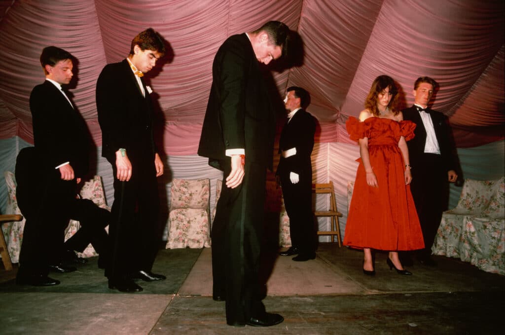 Hypnosis Demonstration, Cambridge University Ball, 1980–1989 © Chris Steele-Perkins