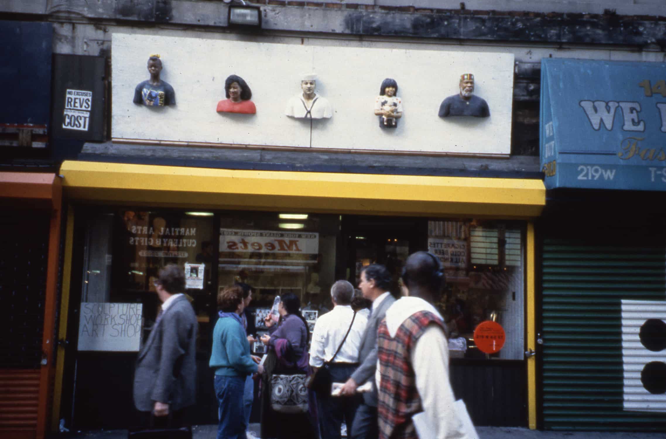 Artworks by John Ahearn and Rigoberto Torres, 42nd Street Art Project with Creative Time, 1993.