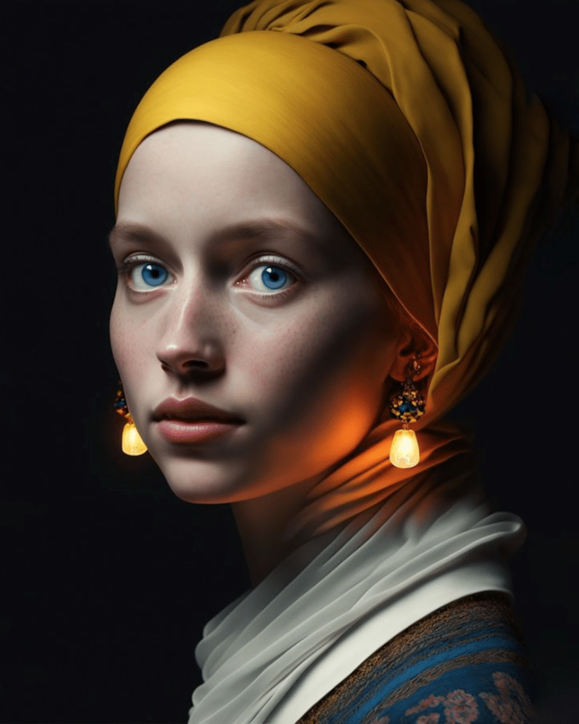 © Julian van Dieken, Jeune fille aux boucles d'oreilles lumineuses. Avec l'aimable autorisation de l'artiste.