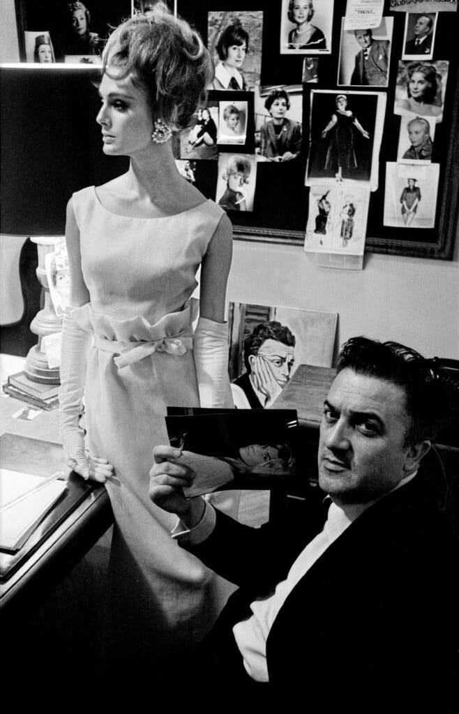 Deborah Dixon and Federico Fellini, Roma, Italy, for Harper’s Bazaar, 1962. © Frank Horvat