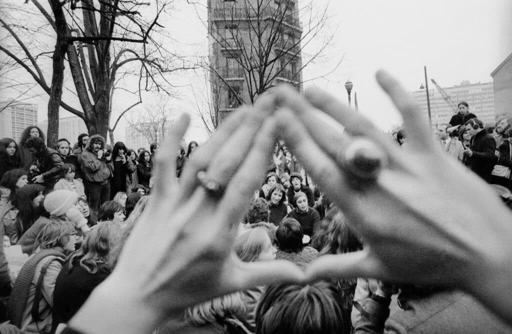 Manifestation MLF à Paris, le 8 mars 1975. Avec l’aimable autorisation du photographe. © Christian Weiss