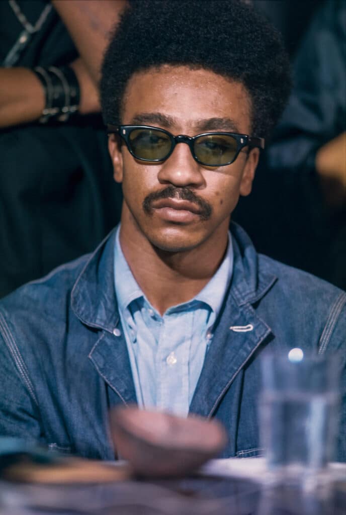 H. Rap Brown, chairman of Student Nonviolent Coordinating Committee, at the first national Black Power Conference - photo credit Bud Lee