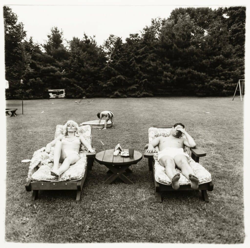 A family on their lawn one Sunday in Westchester, N.Y. 1968 © The Estate of Diane Arbus Collection Maja Hoffmann / LUMA Foundation