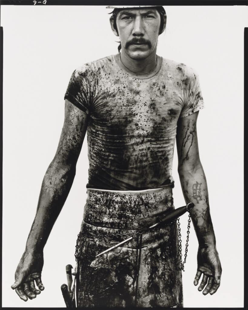 Richard Avedon (1923-2004), Blue Cloud Wright, slaughterhouse worker, Omaha, Nebraska, 10/08/79, tirage gélatino-argentique, Amon Carter Museum of American Art, Fort Worth, Texas P1985.28.62, © The Richard Avedon Foundation