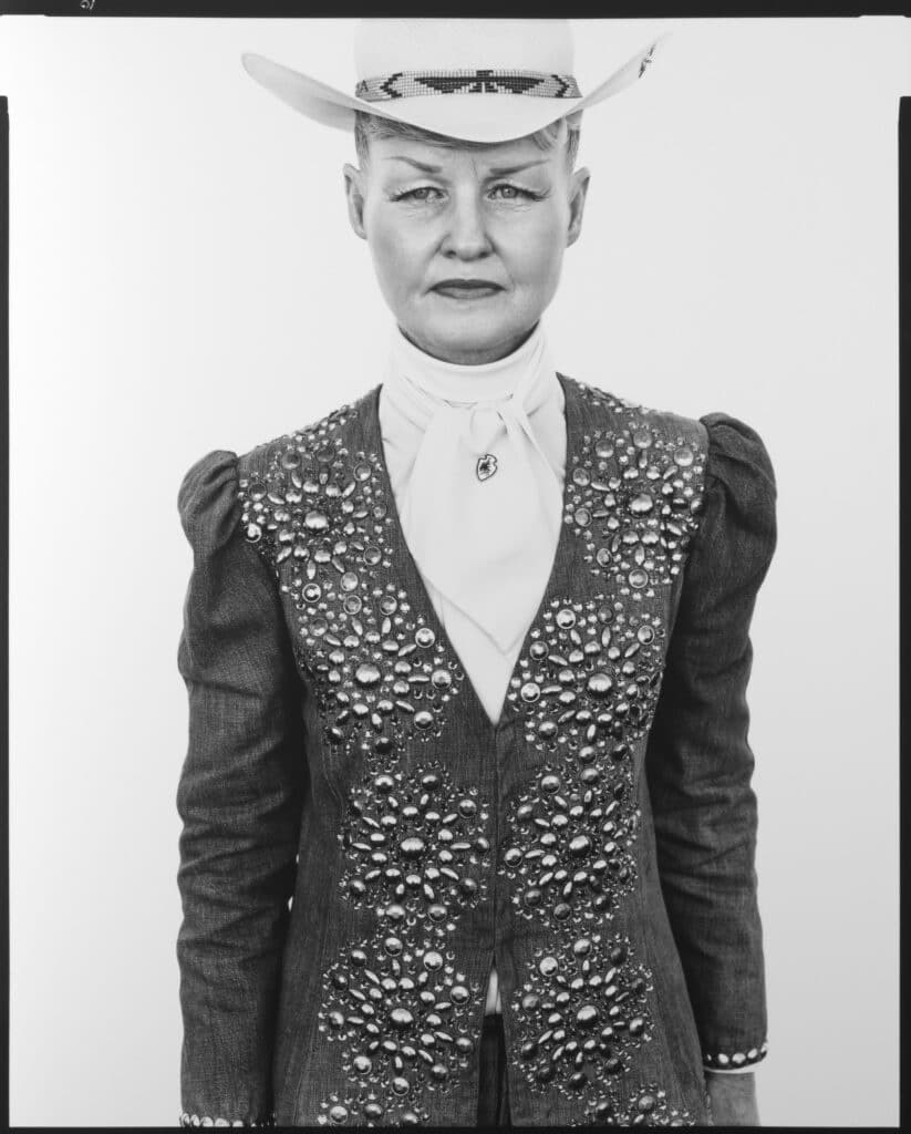 Richard Avedon (1923-2004), Ruby Mercer, publicist, Frontier Days, Cheyenne, Wyoming, 31/07/82, tirage gélatino-argentique, Amon Carter Museum of American Art, Fort Worth, Texas, P1985.28.73, © The Richard Avedon Foundation