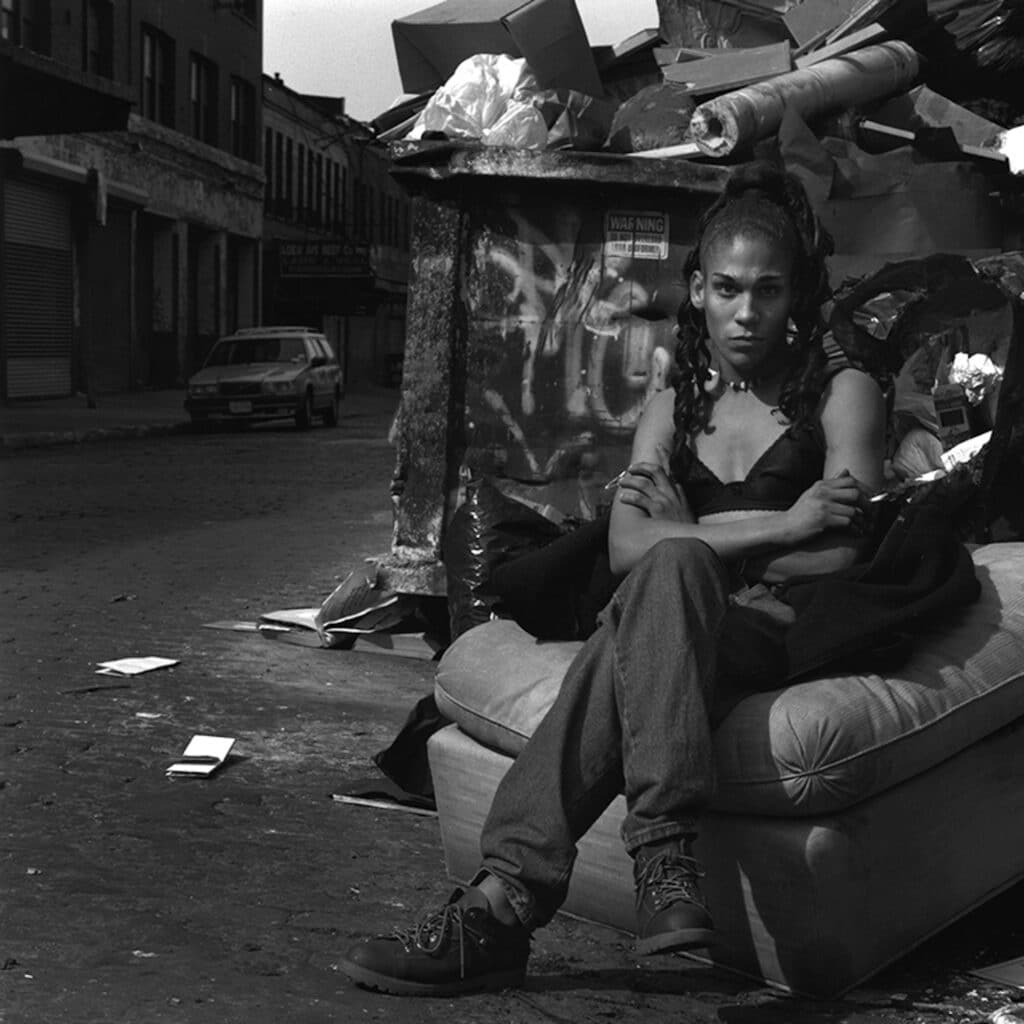 Josie on Gansevoort Street, Meatpacking District, 1995 © Katsu Naito