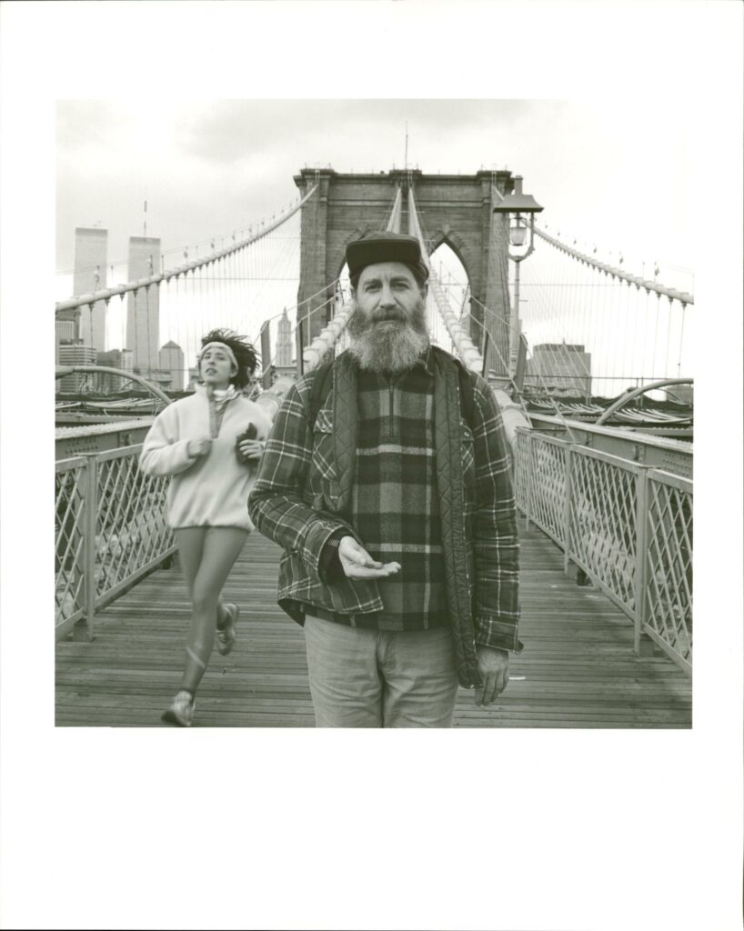 Antler, Poet, Brooklyn Bridge, April 7, 1990 (REF# 1307 41422)_©Allen Ginsberg, courtesy of FaheyKlein Gallery, Los Angeles