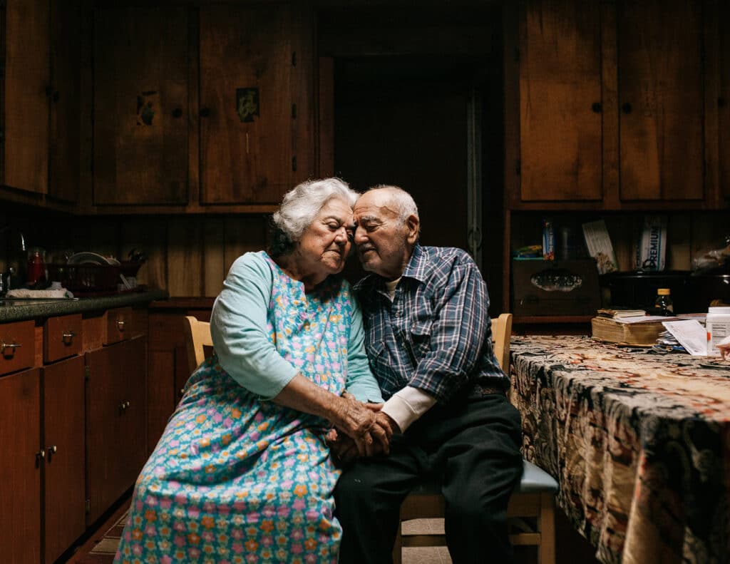 Denecia and Wenceslaus Billiot have always lived on Jean-Charles Island and intend to stay there forever. But one year after the photo was taken, Wenceslaus died, then Denecia died the following year, before Hurricane Ida hit in 2021, partially destroying their home. (2017) © Sandra Mehl