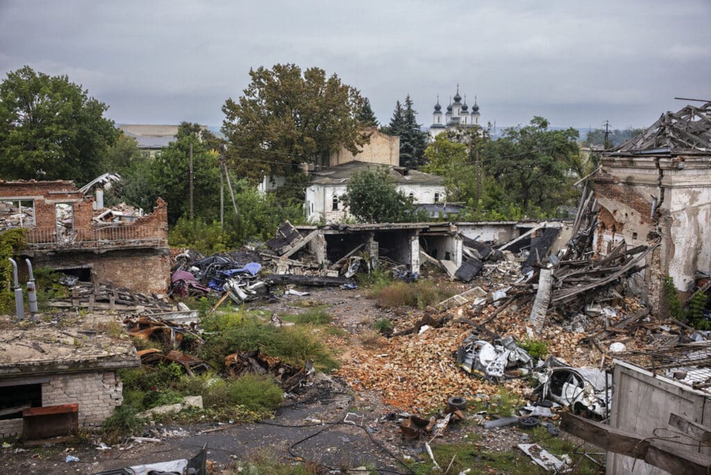 Ukraine. Oblast de Kharkiv. 25-28 septembre 2022. Reportage dans l’Oblast de Kharkiv à la suite de la contre offensive menée par larmée Ukrainienne en septembre 2022.