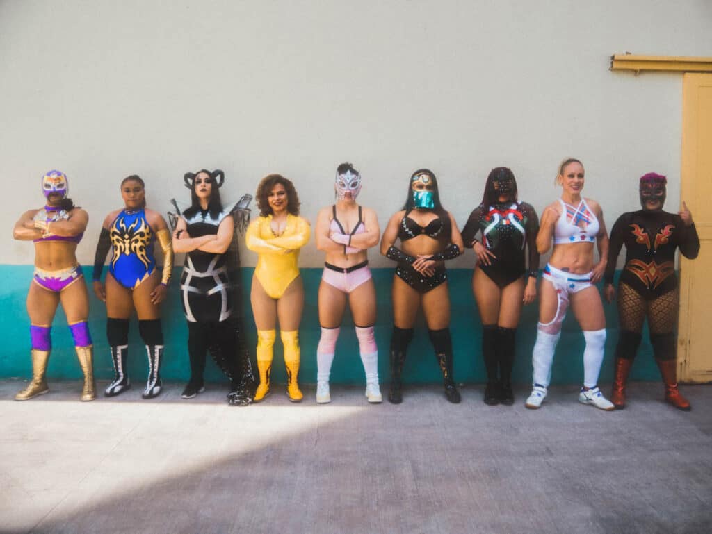 Mexico, Mexico City, 2022/04/13. Wrestlers from the Consejo Mondial de Lucha Libre. Photography by Theo Saffroy