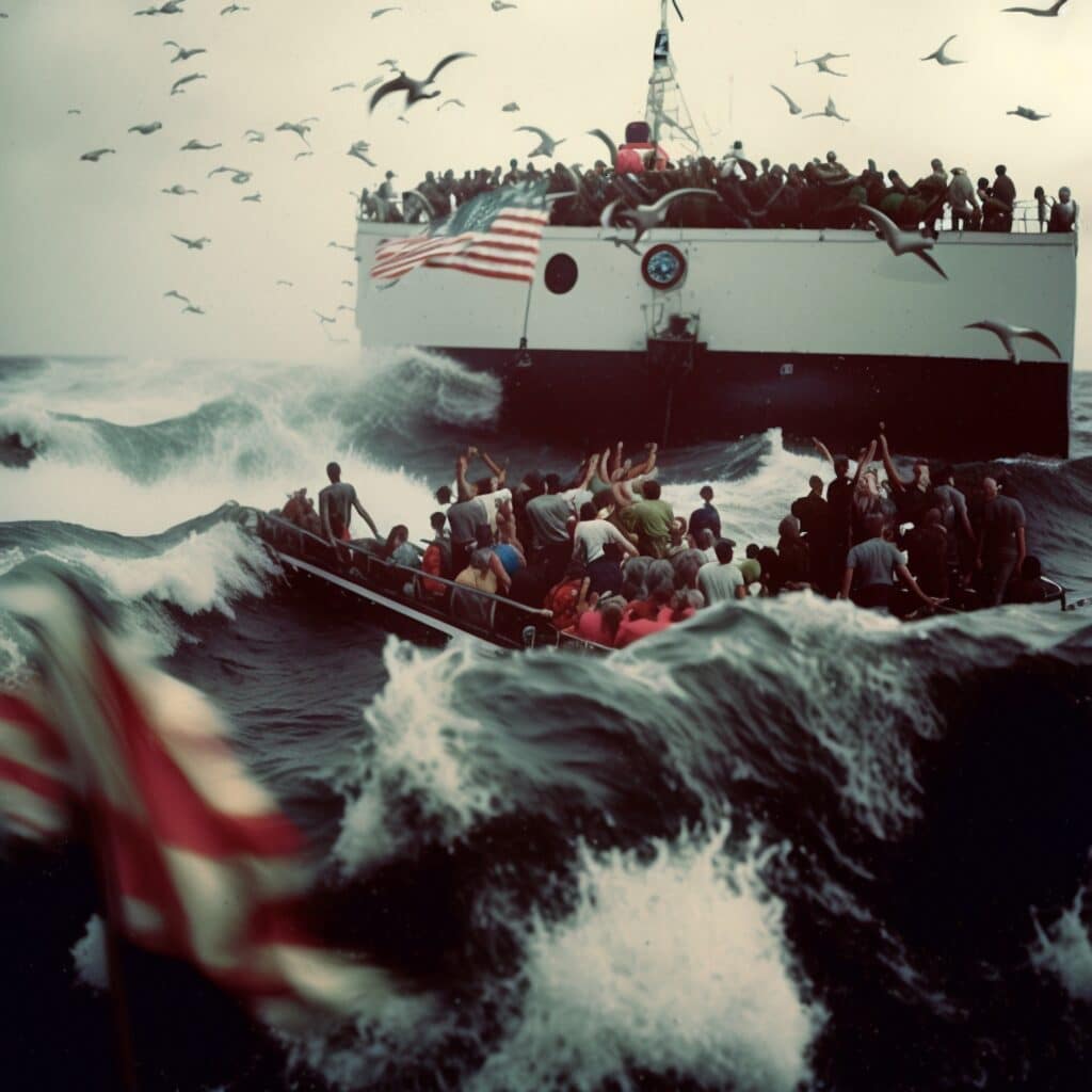 ©Michael Christopher Brown, “Cubans crossing the Florida Strait are rescued by the American Coast Guard.”