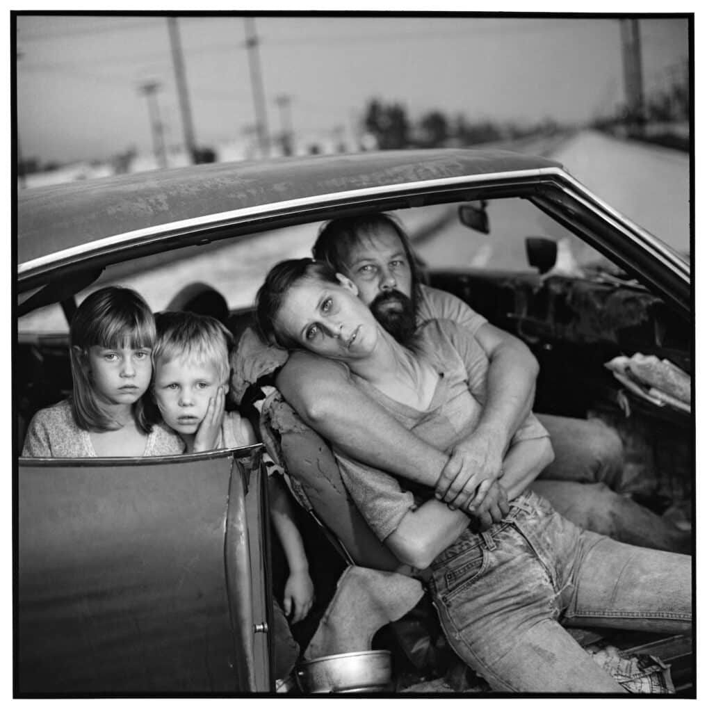 The Damm family in their car, Los Angeles, California, 1987 © 2023 Mary Ellen Mark for the photographs