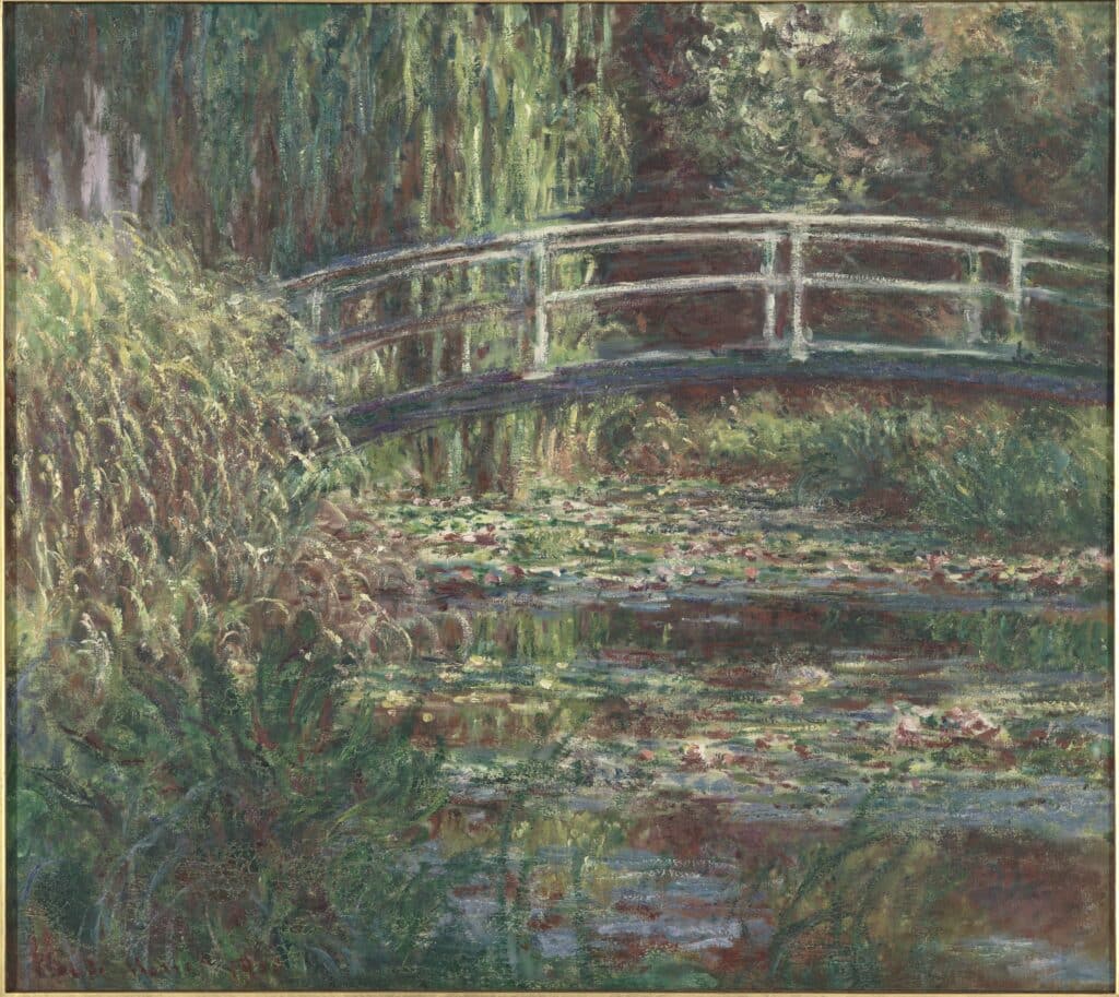 Claude Monet, Le bassin aux nymphéas, harmonie rose, 1900, Huile sur toile, 90 × 100,5 cm, Paris, musée d’Orsay, © photo : Musée d’Orsay, Dist. RMN-Grand Palais / Patrice Schmidt